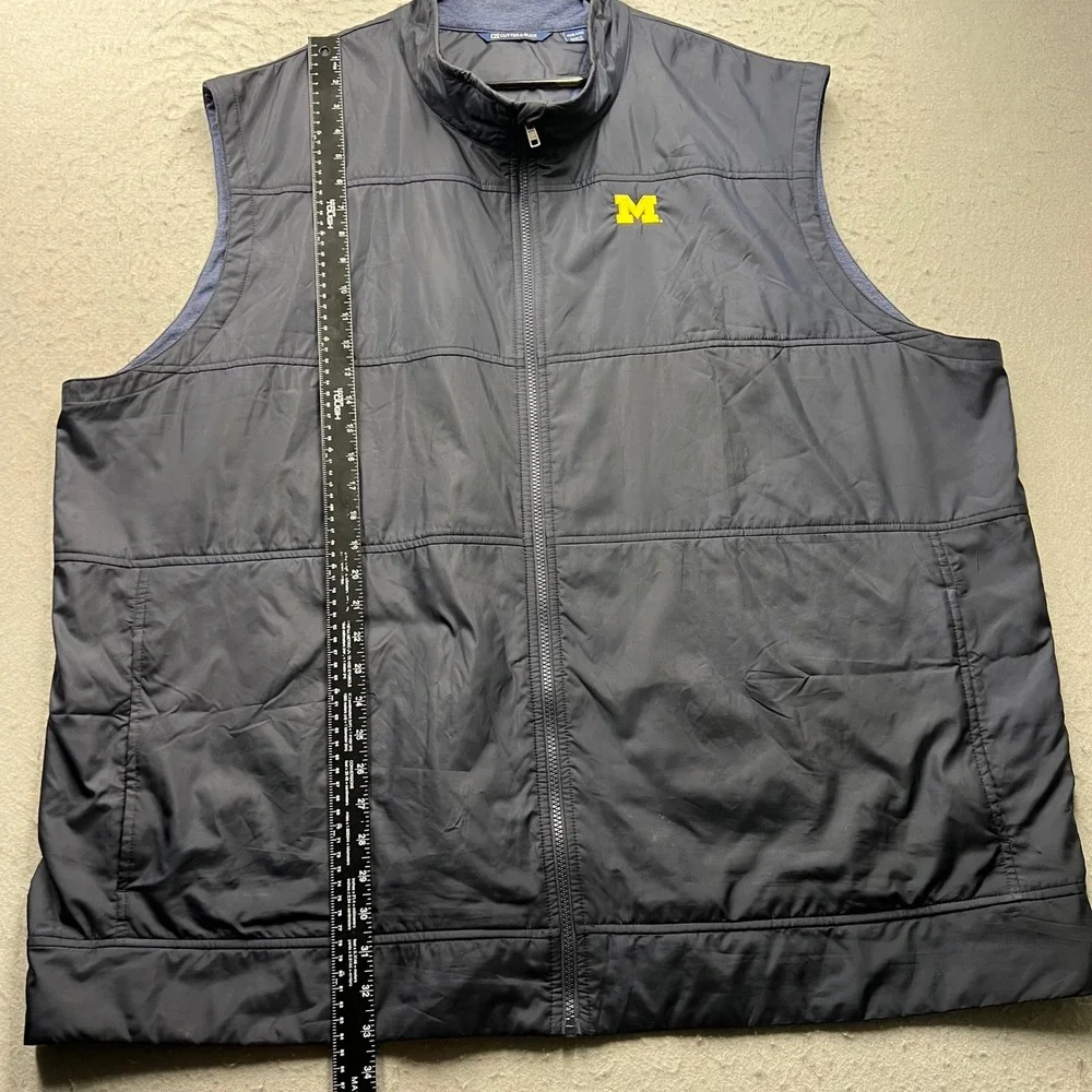 Cutter & Buck Michigan Wolverines Vest Mens 4XB Navy Blue Full Zip Hybrid 2543